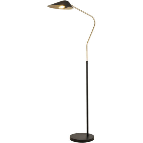 Piantana Contemporaneo Cigno Acciaio Nero Oro 1 Luce E27