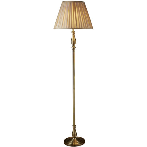 Piantana Contemporaneo Fiammingo Acciaio Ottone Tessuto 1 Luce E27