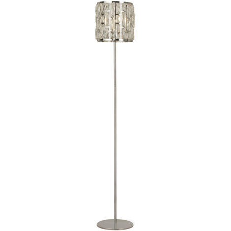 Piantana Contemporaneo Gioiello Acciaio Cromo Cristallo Trasparente 1 Luce E27