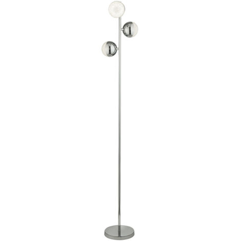 Piantana Contemporaneo Marmi Acciaio Cromo Vetro Trasparente Led 16,49W 4000K
