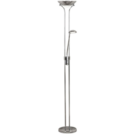 Piantana Contemporaneo Mother Child Acciaio Cromo Vetro Led 15,41W 3000K