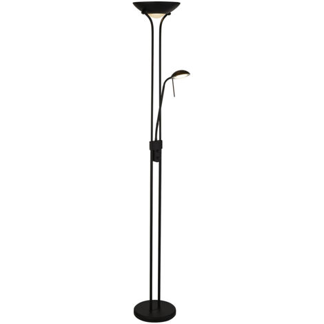 Piantana Contemporaneo Mother Child Acciaio Nero Vetro Led 15,41W 3000K