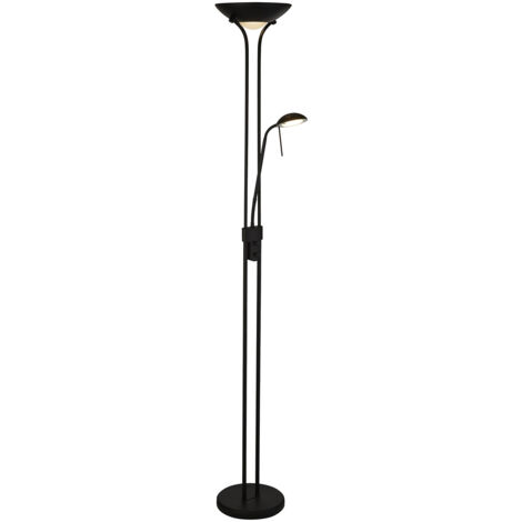 Piantana Contemporaneo Mother Child Acciaio Nero Vetro Led 15,41W 3000K
