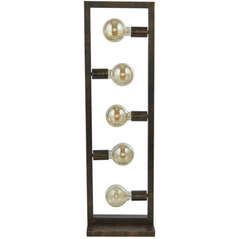 Piantana Contemporaneo Oblungo Acciaio Marrone 5 Luci E27
