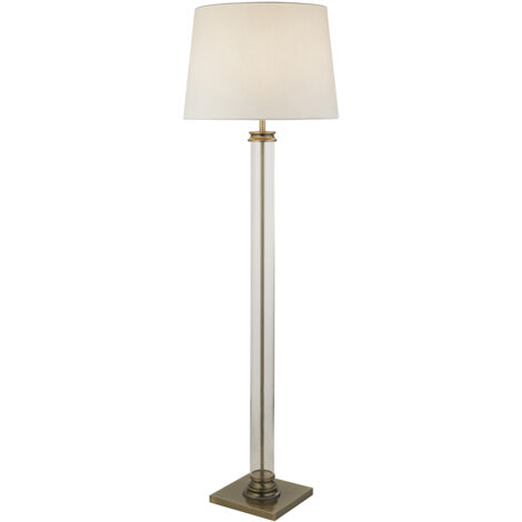 Piantana Contemporaneo Pedestal Acciaio Adjustable Vetro Trasparente 1 Luce E27