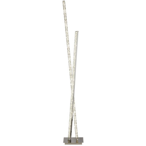 Piantana Contemporaneo Trifoglio Acciaio Cromo Vetro Trasparente Led 30W 4000K