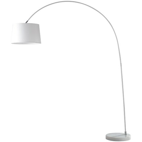 "Piantana curva DREAM in metallo bianco con base in marmo"