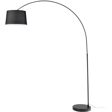 "Piantana curva DREAM in metallo nero con base in marmo"
