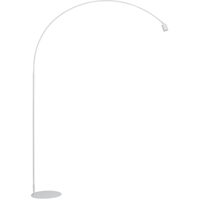 Image of Piantana curva maison in metallo bianco con punto luce orientabile - Bianco