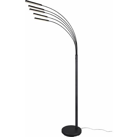 Piantana da Interno a LED in Metallo Nero Opaco