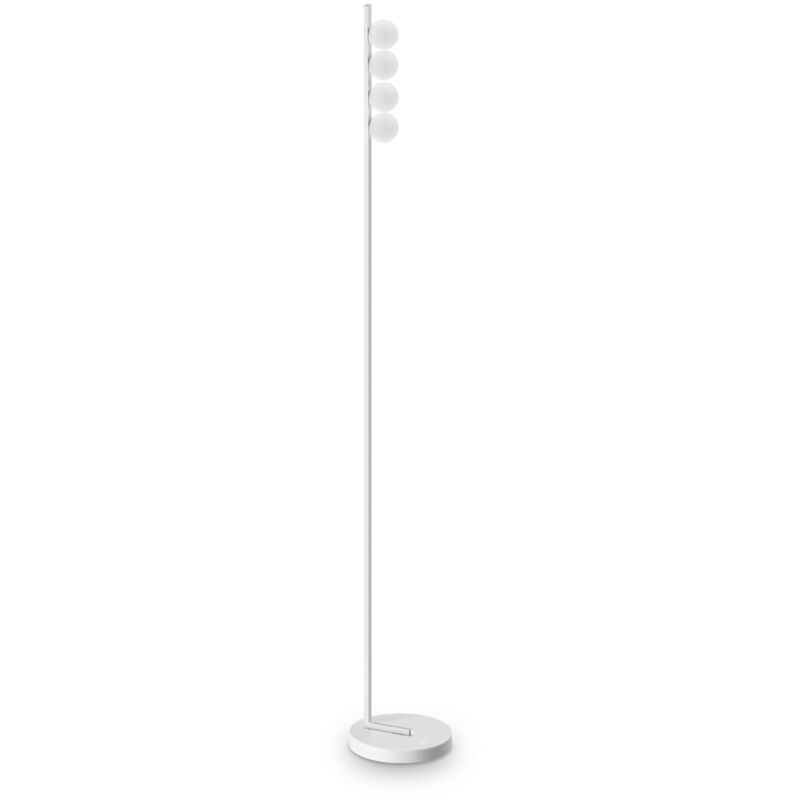 Image of Ideal Lux - Piantana Da Terra Contemporanea Ping Pong Metallo Bianco Led 12W 3000K Ip20 - Trasparente