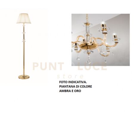 PIANTANA DIDO 1 LUCE AMBRA E ORO ATTACCO  E27 D.45CM