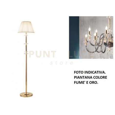 PIANTANA DIDO 1 LUCE FUME' E ORO ATTACCO  E27 D.45CM