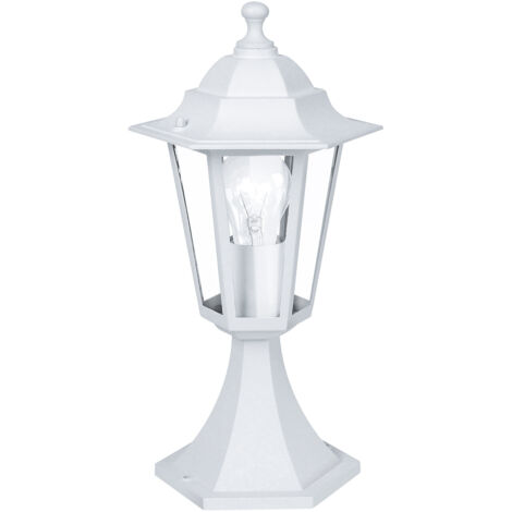 Piantana Esterno Classico Laterna 5 Alluminio Bianco 1 Luce E27
