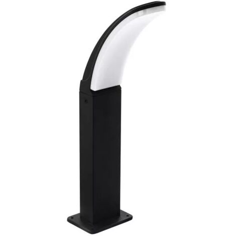 Piantana Esterno Contemporaneo Fiumicino Alluminio Nero Policarbonato Bianco Led