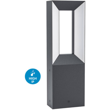 Piantana Esterno Moderna Riforano Alluminio Nero Policarbonato Bianco Led
