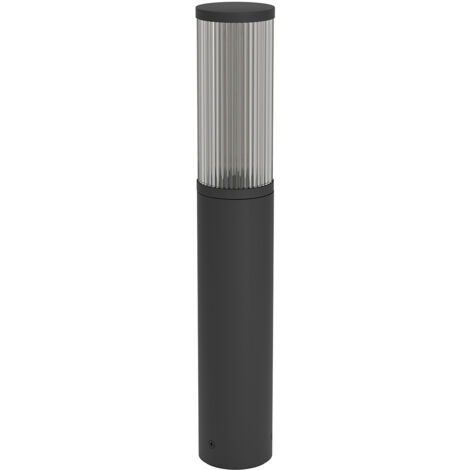 Piantana Esterno Moderna Salle Alluminio Nero Policarbonato Trasp 1 Luce E27