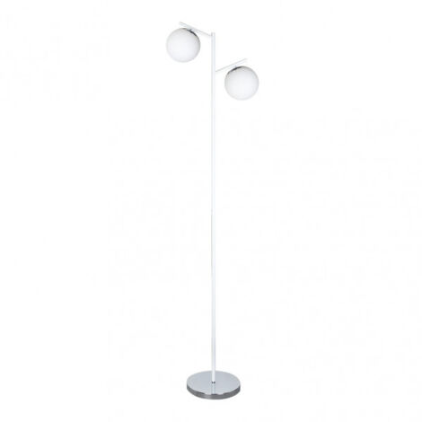 Piantana Havana de 2xe14 bianco/cromo 160x25x40 cm