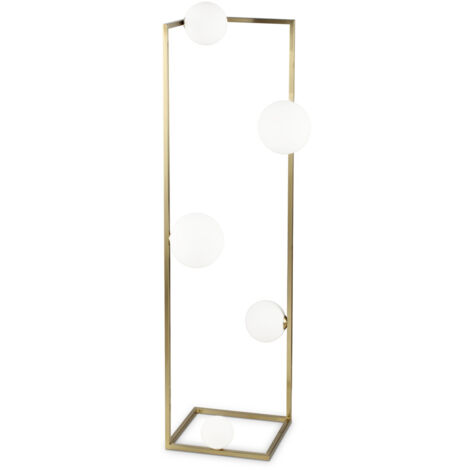 Piantana Industrial Angolo Metallo Ottone 5 Luci G9 3W 3000K Luce Calda