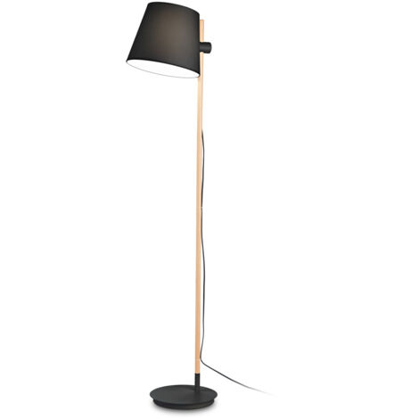 Piantana Industrial-Minimal Axel Legno Nero 1 Luce E27