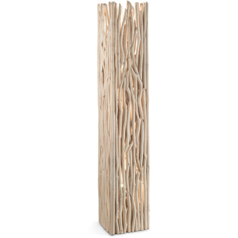 Piantana Industrial-Minimal Driftwood Legno Marrone 2 Luci E27