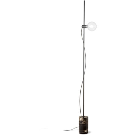 Piantana Industrial-Minimal Eva Metallo Nero 1 Luce E27
