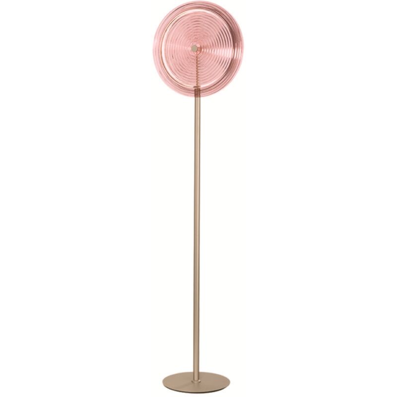 Piantana a led jokey in metallo e vetro decorato