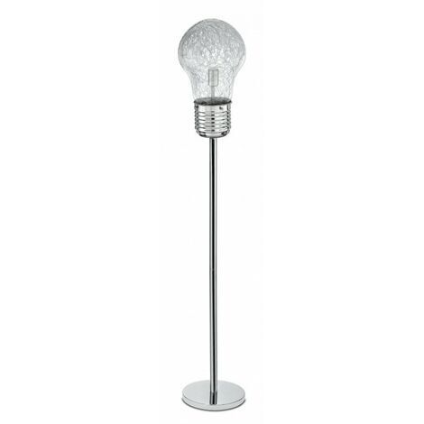"Piantana LAMPADINA in alluminio cromato e diffusore in vetro"