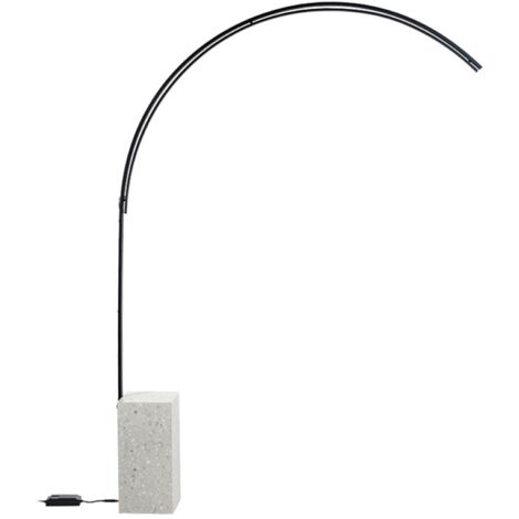 Piantana LED BIBLIO in metallo Nero e base in ceppo di Gre' 142x215 cm