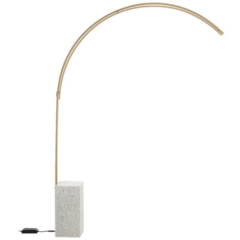 Piantana LED BIBLIO in metallo Oro e base in ceppo di Gre' 142x215 cm