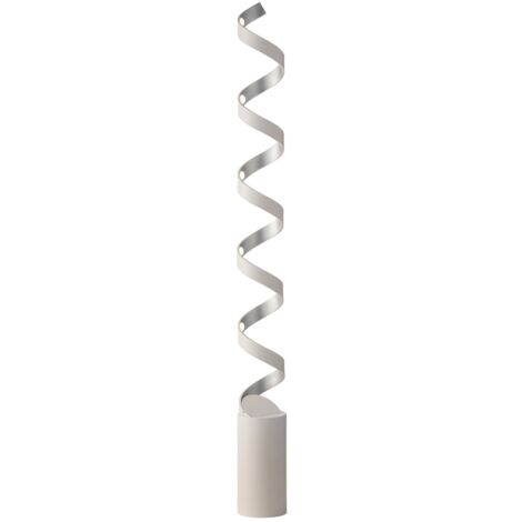 "Piantana LED HELIX in alluminio bianco e argento 30W 4000K (Luce naturale)"