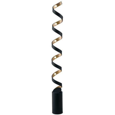 "Piantana LED HELIX in alluminio nero e oro 30W 4000K (Luce naturale)"