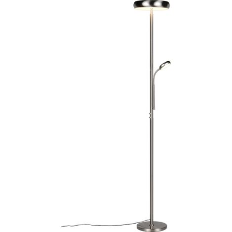 Piantana LED, metallo, nichel opaco, 28x183x28 cm, Palermo