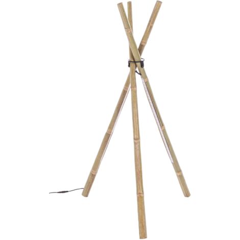 Piantana led treppiedi bamboo h 109 cm