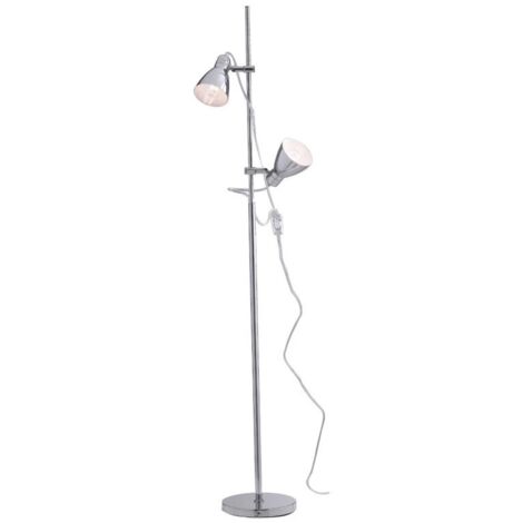 piantana "lemonde" metallo cromato con paralumi orientabili, 40w