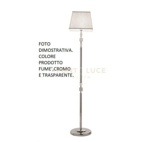 PIANTANA LIVIA CROMO E FUME' E TRASPARENTE 1 LUCE ATTACCO E27 H.150+30CM