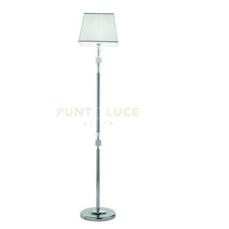 PIANTANA LIVIA CROMO,BIANCO E TRASPARENTE 1 LUCE ATTACCO E27 H.150+30CM