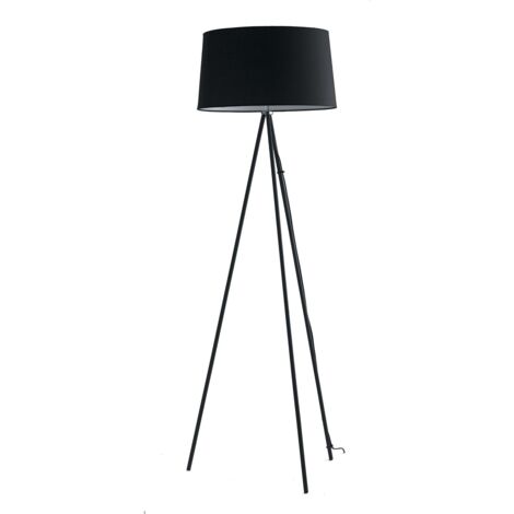 "Piantana MARILYN in metallo nero con paralume in cotone"