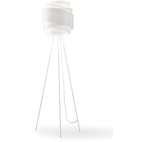Piantana Moderna 3 Piedi Bea Polilux ® Bianco E Metallo 1 Luce E27