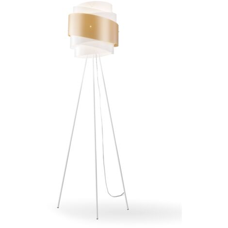 Piantana Moderna 3 Piedi Bea Polilux ® New Gold E Metallo 1 Luce E27