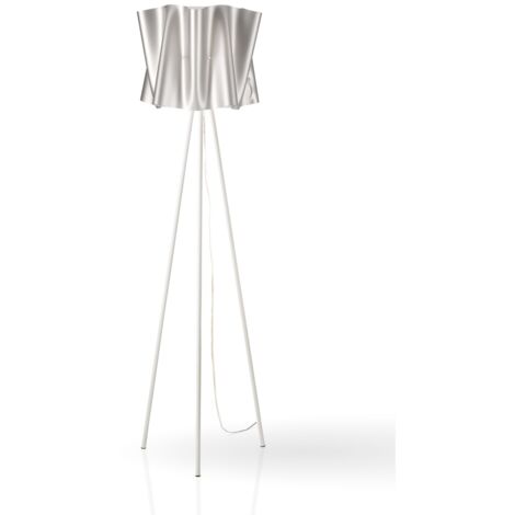 Piantana Moderna 3 Piedi Folio Polilux ® Argento E Metallo 1 Luce E27