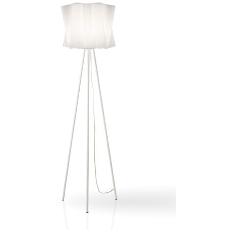Piantana Moderna 3 Piedi Folio Polilux ® Bianco E Metallo 1 Luce E27