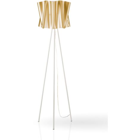 Piantana Moderna 3 Piedi Folio Polilux ® New Gold E Metallo 1 Luce E27