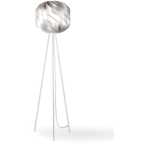 Piantana Moderna 3 Piedi Globe Polilux ® Argento E Metallo 1 Luce E27