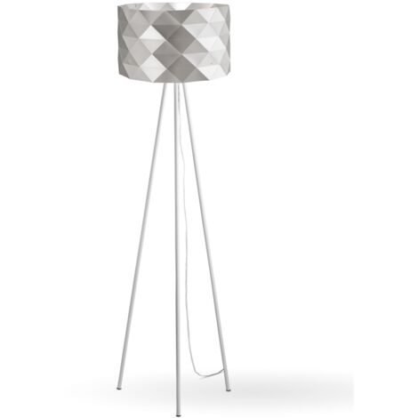 Piantana Moderna 3 Piediprisma Polilux ® Argento E Metallo 1 Luce E27