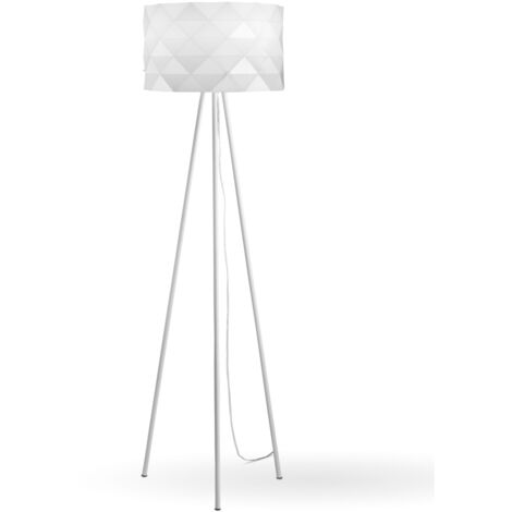 Piantana Moderna 3 Piediprisma Polilux ® Bianco E Metallo 1 Luce E27