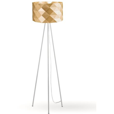 Piantana Moderna 3 Piediprisma Polilux ® New Gold E Metallo 1 Luce E27