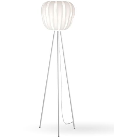 Piantana Moderna 3 Piediqueen Polilux ® Bianco E Metallo 1 Luce E27
