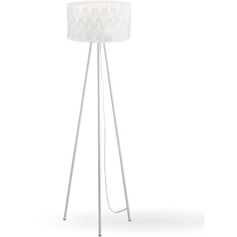 Piantana Moderna Amanda Polilux ® Bianco E Metallo 1 Luce E27
