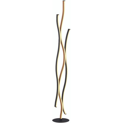 Piantana Moderna Fioritura Alluminio Nero Silicone Marrone Led 32W Cct